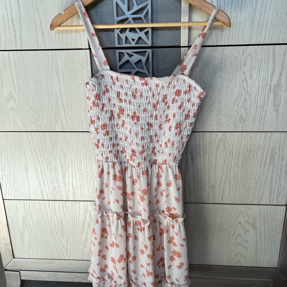 Sienna Sky Pink and Cream Spaghetti Strap Sundress